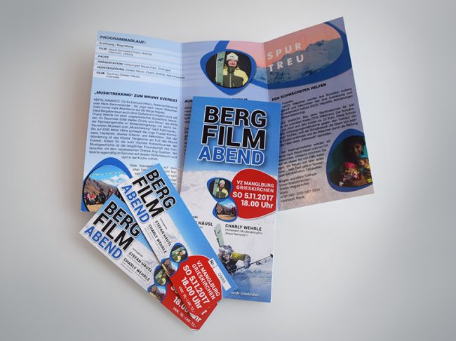 Naturfreunde Grieskirchen Gesamtauftritt Plakat Folder Eintrittskarten Flyer